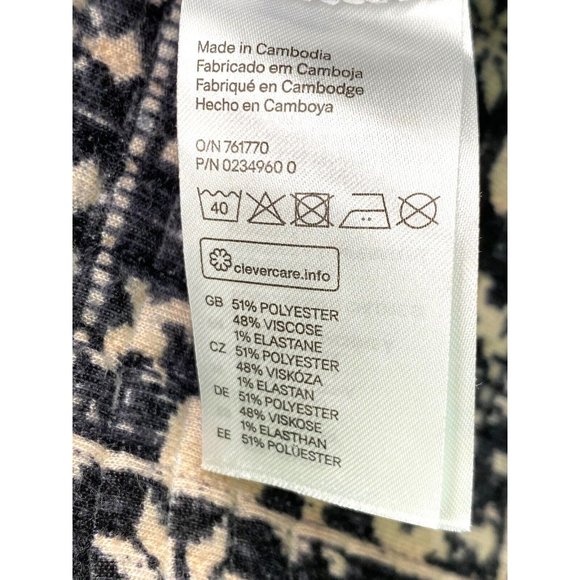 H&M Black Snowflake Quilted High‎ Low Sweater Sz M Winter Fall Christmas - Picture 4 of 5